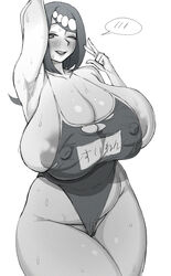 1girls alternate_breast_size armpit big_breasts blush breasts breasts_bigger_than_head efto_(pixiv) freckles hair_ornament hips huge_breasts lana's_mother_(pokemon) mature_female milf monochrome nintendo pokemon pokemon_sm pubic_hair wet_body white_background wide_hips rating:Questionable score:143 user:DarkoFH69