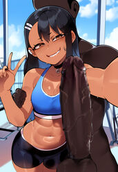 1boy 1girls abs ai_generated breasts censored cheating cheating_girlfriend choker cuckold dark-skinned_female dark-skinned_male dark_skin erect_penis erection fit fit_female gym hayase_nagatoro huge_cock human imminent_oral imminent_penetration interracial looking_at_viewer midriff mosaic_censoring netorare ntr peace_sign penis please_don't_bully_me,_nagatoro selfie selfie_pose shorts small_breasts smile sports_bra sportswear sweat taking_picture teenager toned toned_body toned_female toned_stomach v veiny_penis rating:Explicit score:131 user:baby_factory