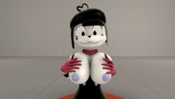  3d 3d_(artwork) 3d_model bannansplitted breasts looking_at_viewer mime mime_and_dash nipples sfm smiling  rating:explicit score: user:cookiesplit