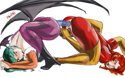 2girls aka6 anal anus ass clothed clothed_sex clothing crossover dark_phoenix darkstalkers dildo double_dildo eastern_and_western_character female female_only jean_grey marvel marvel_comics marvel_vs._capcom marvel_vs._capcom_3 morrigan_aensland multiple_girls phoenix_(x-men) pubic_hair pussy sex sex_toy vaginal_penetration x-men yuri rating:Explicit score:59 user:bot