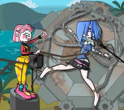 2girls ahe_gao big_breasts bondage chains clown clown_girl femdom femsub goth goth_girl kingflurry51 lezdom lezsub oc ocs original_character original_characters ripped_clothing sweat tickle_torture tickling torture torture_chamber torture_device total_drama_island yuri rating:Questionable score:3 user:AleGwen714