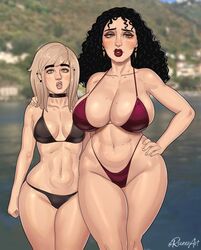 1female abs age_difference big_breasts bikini cerez_(rocner) disney huge_breasts light-skinned_female mature_female meme milf mother_daughter_boob_envy_(meme) mother_gothel oc rocner standing swimsuit tagme tangled thick_thighs voluptuous_female wide_hips rating:Explicit score:340 user:OyeYeah7w7