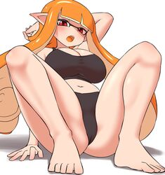 1girls 2024 2d_(artwork) 2d_artwork arms_up big_breasts big_thighs breasts cameltoe casual color female inkling inkling_girl long_hair looking_at_viewer mouth nintendo nobunagapero open_mouth orange_hair peronattu red_eyes sitting solo_female splatoon teeth_showing teeth_visible thighs white_skin white_skinned_female rating:Questionable score:88 user:deleted107400