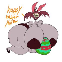  1girls easter easter_egg gigantic_ass gigantic_breasts huge_ass huge_breasts hyper_breasts jillo_(lazyppnsfw) lazypummalbutt looking_at_viewer massive_ass massive_breasts smile thick_thighs  rating:questionable score: user:titanrax20