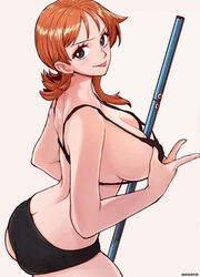 aosora ass back_view bikini female female_only hourglass_figure looking_at_viewer nami one_piece pre-timeskip sideboob rating:Explicit score:187 user:_derDon_