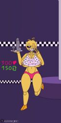  big_breasts big_hips female five_nights_at_freddy's five_nights_at_freddy's_2 robot robot_girl strip_game therobotnsfw toy_chica_(fnaf) twitter_username  rating:explicit score: user:therobotnsfw