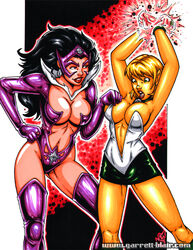 2girls alien alien_girl arisia_rrab arms_up artist_name big_breasts black_hair blonde blonde_hair bondage boots breasts busty carol_ferris cleavage clothed clothes clothing color colored costume curvaceous curvy dark_hair dc dc_comics female female_only garrett_blair green_eyes green_lantern green_lantern_(series) green_lantern_corps hair hand_on_hip hands_above_head human humanoid large_breasts lipstick long_hair makeup midriff mouth_open multiple_females multiple_girls navel open_mouth purple_eyes red_lips red_lipstick ring shirt shocked skimpy smile smiling standing star_sapphire_(dc) star_sapphire_corps stomach strapless_dress superhero superheroine supervillain thigh_highs thighhighs thin_waist tiara uncensored url watermark yellow_hair yellow_skin yuri rating:Questionable score:58 user:bot