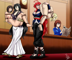 arms_behind_back arms_tied_behind_back ass black_hair blonde_hair bondage bound bound_ankles bound_arms bound_legs breasts bridal_carry brown_hair carrying cleavage clothed_female clothed_female_nude_female dakuroihoshi female female_only femdom femsub gag gagged human kuroihoshi multiple_doms multiple_females multiple_subs naked naruto nipples nude nude_female red_hair rope rope_bondage shizune shoulder_carry tagme tied_up tsunade very_long_hair yuri rating:Explicit score:72 user:bot