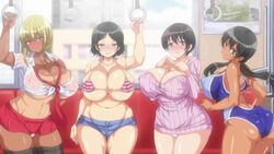 4girls alicia_costa aomizuan big_breasts bikini emiri_natsukawa kawabata_miki mami_asahina multiple_girls screencap sweat swimsuit tan_skin thick_thighs train yareruko!_densha_ecchi rating:Explicit score:322 user:Bluehawaii095