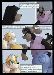 angry anthro argument ass canine clothing comic female fur furry hildegaard jay_naylor jessica male robert uncensored rating:Questionable score:12 user:Miss_Vulf