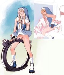 2d 3boys anal anal_sex androgynous animated blonde_hair blue_eyes bottomless bridget canon_crossdressing crossdressing cuffs double_anal erection femboy feminine_male fingerless_gloves gay girly gloves guilty_gear habit hi_res jjfrenchie male male_only manfra multiple_boys no_panties nun nun's_habit penis yaoi rating:Explicit score:384 user:bot