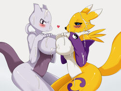 anthro breasts canine crossover cum digimon female female_mewtwo female_only fox fur furry genderswap heart mewtwo nintendo photoshop pokemon renamon sssonic2 video_games rating:Explicit score:67 user:bot