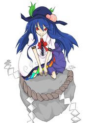  bad_id bad_pixiv_id betuni blue_hair female hinanawi_tenshi keystone long_hair red_eyes rope shide shimenawa solo touhou  rating:safe score: user:bot