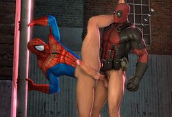 2boys 3d abs anal_penetration anal_sex animated big_penis bottomless deadpool erect_while_penetrated erection gay gloves leg_on_shoulder male male_only marvel mask notyouregularidiot one_leg_up pecs penis penis_size_difference peter_parker pouches sex source_filmmaker spandex spider-man spider-man_(series) standing standing_on_one_leg standing_sex tagme thrusting_into_ass toned uncensored wade_wilson yaoi rating:Explicit score:211 user:NotYouRegularIdiot