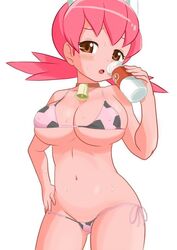 animal_ears big_breasts bikini breasts brown_eyes cat_ears clothed clothes collar color drinking fake_ears female female_only food front_view hair hand_on_hip holding human looking_at_viewer luv milk open_eyes open_mouth pink_hair pink_skin pokemon round_ears skimpy solo standing sweat swimsuit tight_clothes whitney_(pokemon) rating:Questionable score:57 user:Miss_Vulf