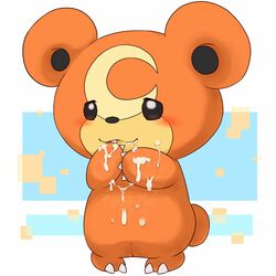 2014 anthro barefoot bear blush claws cum cum_on_face cum_on_hand cum_on_stomach cute female fur happy mammal messy nintendo nude orgasm pokemon pussy raised_arm round_ears smile solo standing teddiursa toe_claws unknown_artist video_games rating:Explicit score:4 user:bot