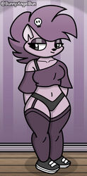  2024 alternative_fashion anthro bunnyangelbun cassandra_(bunnyangelbun) clothing digital_drawing_(artwork) digital_media_(artwork) eulipotyphlan female fur goth hedgehog mammal purple_body purple_fur smile solo  rating:questionable score: user:bot