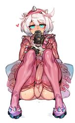 1futa ambiguous_gender balls big_penis blue_eyes clothed clothing doppel elphelt_valentine erection femboy futa_only futanari guilty_gear guilty_gear_strive human light-skinned_futanari light_skin microphone mostly_clothed penis piercing short_hair sitting skirt solo solo_futa spiked_collar stockings tagme white_background white_hair rating:Explicit score:564 user:Oddity