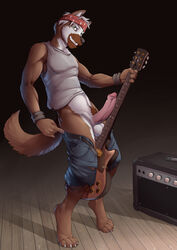 1boy anthro balls biceps canine clothes corna erection fur furry gesture guitar hair humanoid_penis male male_only mammal muscles naughty_face penis pink_penis pinup pose pubic_hair shirt shorts solo standing suggestive twinkle-sez uncut rating:Explicit score:15 user:bot