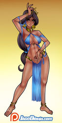 1girls 2018 aladdin anklet arabian_clothes breasts dark-skinned_female dark_skin disney disney_princess female female_only harem_outfit jago_dibuja long_hair princess_jasmine solo toe_ring toeless_footwear rating:Explicit score:173 user:Freezer88