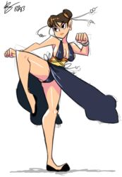 alternate_costume bigdeadalive black_panties chun-li cleavage female female_only human panties solo street_fighter rating:Questionable score:22 user:Freezer88