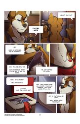 canine clothed clothing comic dialog english_text first_class_entertainment flaccid kyle male male_only mammal nude penis redrusker sheath solo text undressing rating:Explicit score:13 user:bot