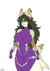  anchovy_(cursedanchovy) anthro big_breasts breasts canid canine canis cosplay ear_piercing ear_ring female fish gholoxy34 green_body green_ears hi_res hybrid mammal marine piercing ring_piercing shark tail taimanin_(series) unknown_artist wolf  rating:questionable score: user:bot