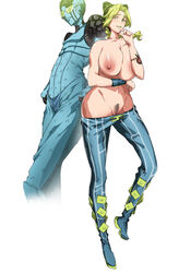 areolae blonde_hair braid breasts female female_pubic_hair hairy_pussy huge_breasts jojo's_bizarre_adventure jolyne_kujo navel nipples no_panties no_underwear pants pubic_hair pussy robot simple_background stand_(jjba) standcest standing stone_free stone_ocean tamamono_atae tattoo topless uncensored white_background yellow_eyes rating:Explicit score:147 user:bot