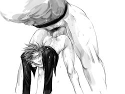 2boys anal ass bent_over big_dom_small_sub blush bottomless dripping earrings erection eyeshield_21 from_behind gaou_rikiya gay harikonotora huge_cock huge_insertion hyper large_insertion male male_only male_penetrating malesub marco_reiji monochrome multiple_boys multiple_males nipples open_clothes open_mouth open_shirt penis rape set sex_slave size_difference slave slaveboy sweat translated yaoi rating:Explicit score:38 user:bot