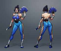 1girl alluring ass athletic_female big_breasts breasts cleavage clothes earrings female fit_female hand_fan jewelry jiggeh kitana midway_games mortal_kombat mortal_kombat_1_(2023) mortal_kombat_4 mortal_kombat_armageddon mortal_kombat_deadly_alliance mortal_kombat_deception mortal_kombat_ii ultimate_mortal_kombat_3 rating:Questionable score:15 user:TroyDillon