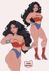 1girls artist_logo artist_name black_hair blue_eyes dc dc_comics female female_only fit fit_female heel_boots hi_res kamii_momoru leotard long_hair looking_at_viewer smiling smiling_at_viewer solo thick_thighs toned toned_female white_background wonder_woman wonder_woman_(series) rating:Questionable score:134 user:BlueVertig0