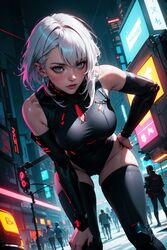 2d ai_generated bending_forward big_breasts black_nail_polish blue_eyes cameltoe cyberpunk:_edgerunners hand_on_hip hand_on_knee looking_down_at_viewer lucyna_kushinada public sarella short_hair skindentation thick_thighs thigh_highs thighhighs white_hair rating:Explicit score:54 user:goddamm2255