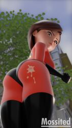 3d 3d_(artwork) 3d_model angry angry_face ass behind_view blender clothing cum cum_on_body domination helen_parr mossited short_hair simple_background standing superheroine the_incredibles thick_ass thick_lips thick_thighs rating:Explicit score:22 user:Mossited