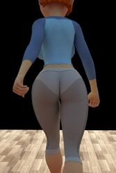  1girl 3d 3d_(artwork) 3repus animated ass ass_focus ben_10 breasts female female_pervert gwen_tennyson gwen_tennyson_(classic) human large_breasts leggings mature_female orange_hair panties pervert see-through see-through_clothing short_hair solo solo_female solo_focus video walk_cycle walking  rating:explicit score: user:4hegaopa_