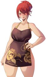 1girls apron atlus breasts female hair_over_one_eye lainart large_breasts light-skinned_female light_skin long_hair mitsuru_kirijo naked_apron persona persona_3 red_eyes red_hair tied_hair rating:Questionable score:149 user:Aeolus_HX