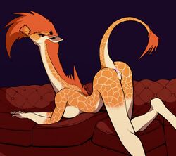 absurd_res all_fours anthro anus ass ass_up athletic athletic_anthro athletic_female big_breasts breast_squish breasts butt_pose female fur furniture genitals giraffe giraffid hair hi_res horn long_legs long_neck long_tail looking_at_viewer looking_back mammal mane mane_hair maris_(xzorgothoth) mohawk narrowed_eyes nipples nude orange_body orange_fur orange_hair orange_mane ossicone pose presenting presenting_anus presenting_hindquarters presenting_pussy pussy rear_view smile smirk sofa solo squish striped_body stripes tail tail_ass_hole tail_tuft tall tuft white_stripes xzorgothoth yellow_eyes rating:Explicit score:10 user:bot