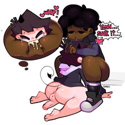 1boy 1futa afro balls big_ass black_hair bottomless carol_(bbpanzu) clothed clothing cock-tail crying cum cum_in_mouth dani_(danielito) danielito dark-skinned_futanari dark_skin deepthroat duo ejaculation fellatio femboy friday_night_funkin friday_night_funkin_mod futa_on_male futanari human interracial kneeling light-skinned_male light_skin male oral orgasm partially_clothed penis sex rating:Explicit score:208 user:JosueXD2025