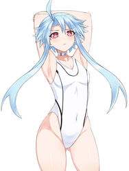 armpits arms_up blanc blue_hair choker front_view goddess light-skinned_female looking_at_viewer neptunia_(series) red_eyes short_hair short_hair_with_long_locks simple_background small_breasts swimsuit white_heart_(neptunia) zatsu rating:Questionable score:17 user:Mjh2555