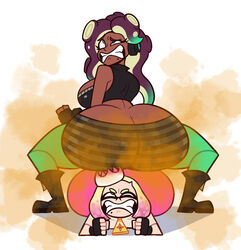  ass briefondue bubble_butt butt_bump fart fart_cloud fart_fetish marina_(splatoon) pearl_(splatoon)  rating:questionable score: user:marinafan