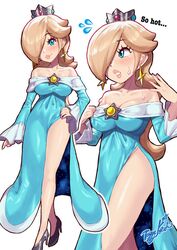 blonde_hair blue_eyes breasts female female_only mario_(series) nintendo princess_rosalina solo super_mario_galaxy yamino_ekakinin rating:Questionable score:77 user:Mudlover