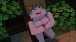  3d blender blender_cycles blue_eyes brown_hair enigma_zxc horny minecraft naked naked_female nose_blush  rating:explicit score: user:enigma_zxc