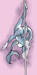  2014 4_toes aleusha anthro breasts dancing female fish hair heart long_hair marine nipples pole pole_dancing pussy shark solo toes vera_(viswey) white_hair  rating:explicit score: user:bot