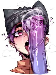 2boys big_penis cock_hungry cum cum_in_hair cum_on_face doppel femboy femboy_on_femboy licking_penis male/male male_on_male penis_on_face purple_hair purple_penis tagme rating:Explicit score:145 user:Hybridzian