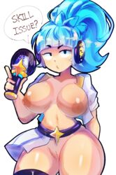 1girls blue_hair brawl_stars breasts female janet_(brawl_stars) multiplylayer popstar_janet white_shirt rating:Explicit score:151 user:DamiannXDd