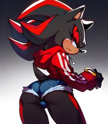 1boy ai_generated anthro booty_shorts femboy frown gay hedgehog hoodie looking_back male mobian_(species) red_eyes rodent shadow_the_hedgehog solo solo_focus sonic_the_hedgehog_(series) yaoi rating:Explicit score:19 user:Tjuchiha