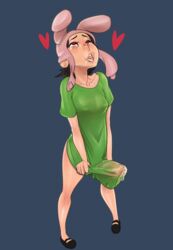 1futa aged_up ahegao animal_ears beanie black_hair blush bob's_burgers breasts bulge bunny_ears bunny_hood clothing cum_in_clothes cum_through_clothes erect_nipples erection_under_clothes footwear futa_only futanari green_shirt hair handsfree_ejaculation headwear heart heart-shaped_pupils highres horsecock huge_cock human intersex john_doe looking_up louise_belcher mind_break nipples pale_skin penis penis_under_clothes penis_under_shirt precum shirt short_hair simple_background small_breasts solo solo_futa standing tongue tongue_out rating:Explicit score:470 user:orbitjewel