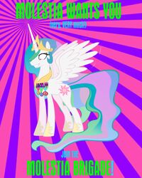 alicorn blue_hair cutie_mark demon equid equine fan_character feathered_wings feathers female feral friendship_is_magic green_hair hair hasbro hi_res horn leer mammal medal multicolored_hair my_little_pony mythological_creature mythological_equine mythology pink_hair poster poster_template princess princess_celestia_(mlp) princess_molestia propaganda purple_hair quadruped royalty solo tail unknown_artist white_body white_feathers wing_boner wings rating:safe score: user:anonymous