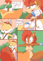 cloudz exposed footwear gloves handwear mostly_nude sally_acorn sega shoes sonic_(series) tails rating:Explicit score:24 user:bot