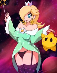 black_panties female human luma maishida mario_(series) nintendo panties princess_rosalina stockings super_mario_galaxy thick_thighs wide_hips rating:Questionable score:45 user:Freezer88