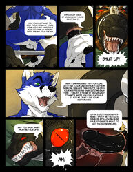 2015 2boys anal anal_sex anal_tugging anthro anus ass balls big_penis black_penis bladder bondage bound canine clenched_teeth collar comic dialogue dinosaur erection fox from_behind fur furry furry_only hybrid internal internal_view male male_only mammal multiple_males nipples nix nox_(sonicfox) open_mouth penetration penis prostate prostate_massage prostate_stimulation rape_face reptile scalie sex size_difference small_dom_big_sub sonicfox teeth wfa wolf x-ray yaoi rating:Explicit score:33 user:bot